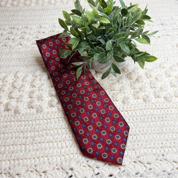 Robert TALBOTT Men’s Set of 2 Hand Sewn Finest Silk Ties Geo Print USA MADE - Picture 9 of 16